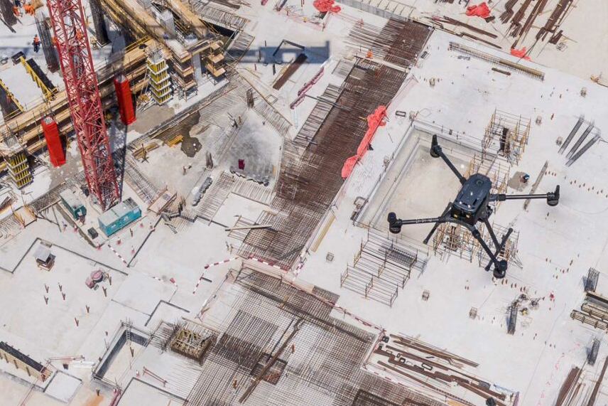 Lidar skeniranje gradbišča z dronom