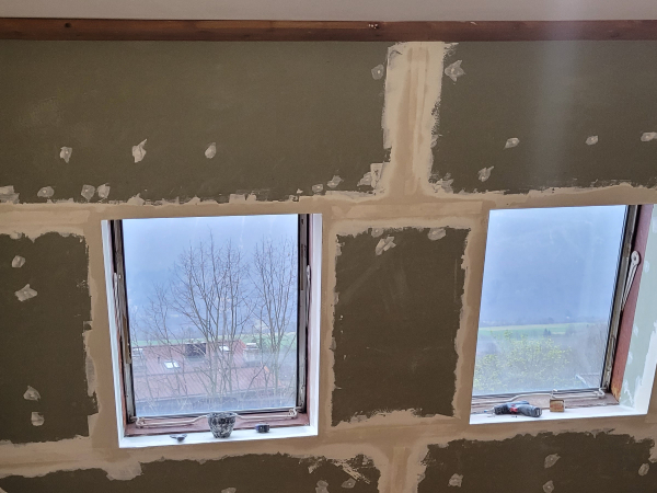 Montaža suhomontažnih plošč v mansardi - faza 3