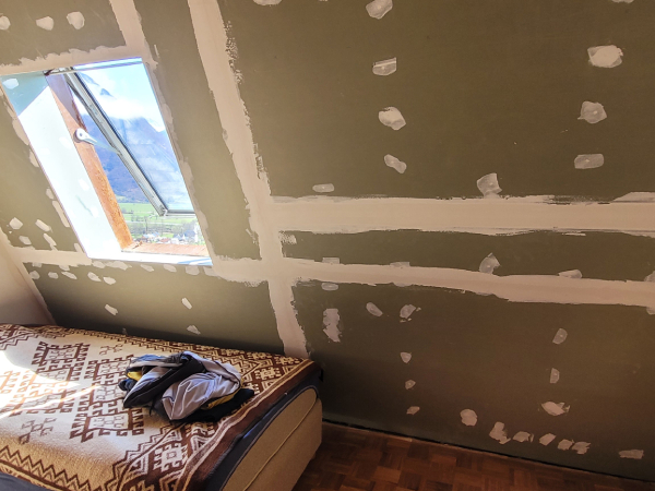 Montaža suhomontažnih plošč v mansardi - faza 4