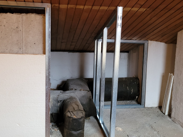 Postavitev suhomontažne konstrukcije v podstrešju - faza 2